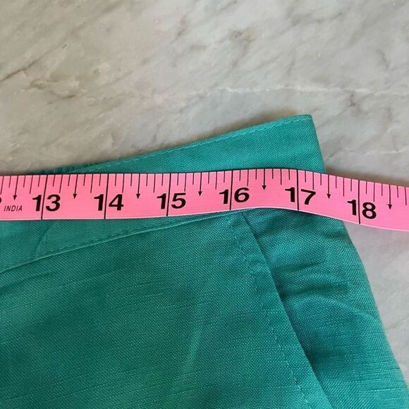 Ruby Rd. Green Surf Embellished Oasis Pockets Capri Pants linen blend size 14 - Picture 4 of 7